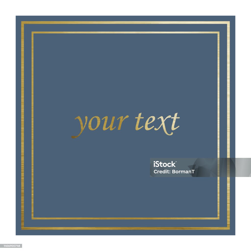 Vector Golden Frame On A Colored Background For Your Text Stock ...