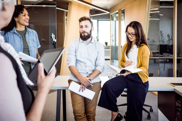 istock Business people having a meeting 1406902405