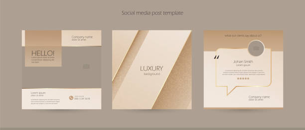 Modern and luxury client testimonial social media post design. Customer service feedback review, brand introduction Instagram background template. vector art illustration