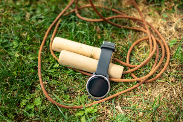 istock Jump rope with smartwatch 1406906052