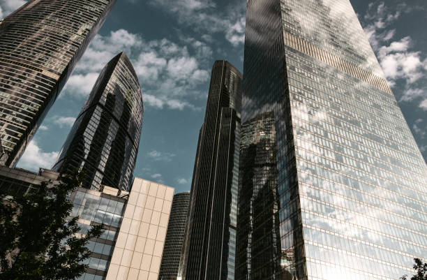 istock Modern skyscrapers in a financial & business district 1406910680