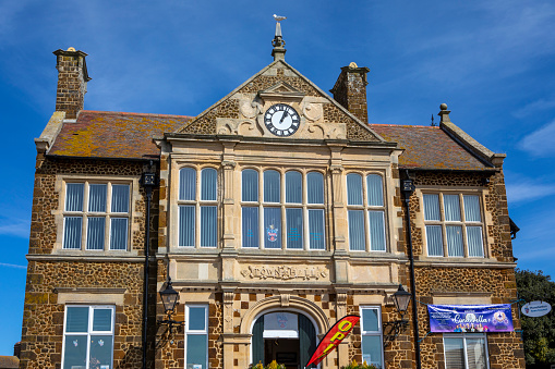 Norfolk, UK - April 8th 2022: Hunstanton Town Hall, located in the beautiful seaside town of Hunstanton in Norfolk, UK.