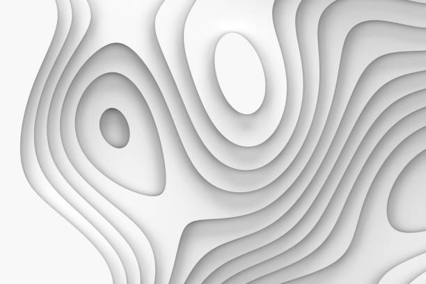istock Abstract white background with paper cut shapes 1406913322