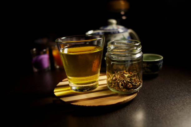 istock Glass of cannabis herbal tea with dried cannabis 1406919084
