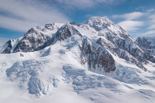 West buttress route up Denali in Denali National Park, Alaska