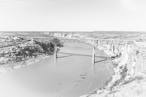 Pecos River Bridge old daguerreotype-style old tyme photo