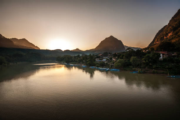 istock Sunset over Nam Ou River 1406926141