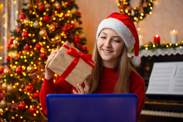 istock Celebrating Christmas with close people online 1406930873