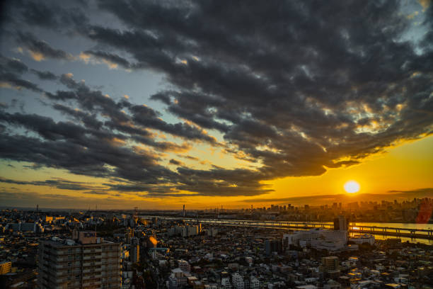 istock Tokyo townscaned at sunset time 1406931829