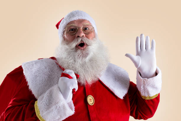 istock Santa Claus on pastel background with copy space. 1406933724