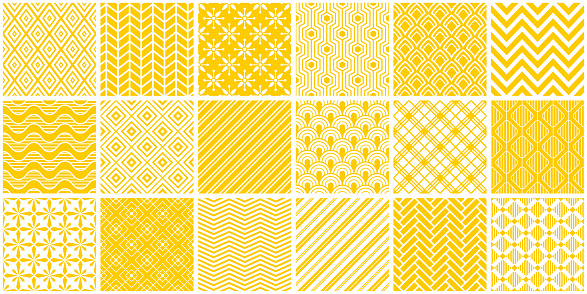 Set of seamless geometric patterns. Vector backgrounds.