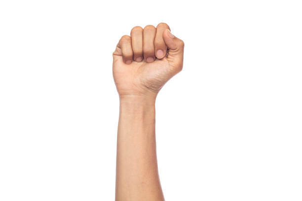 istock Man hand isolated on white background with clipping path 1406934930