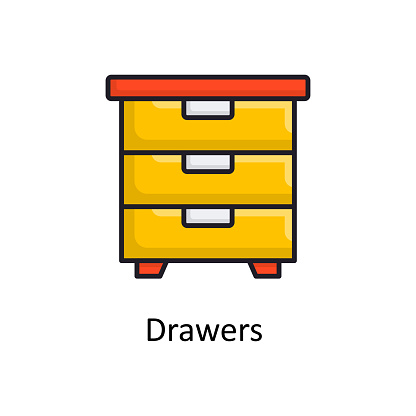 Drawers vector Filled outline Icon Design illustration. Project Managements Symbol on White background EPS 10 File