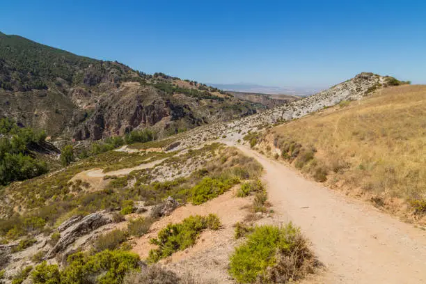 Los cahorros trail. A footpath going through the Sierra Nevadas in Andalucia, Spain near Granada.