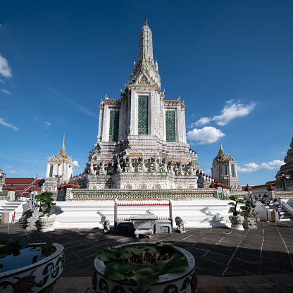 Bangkok, Thailand - June 18, 2022. Wat Ratcha Orasaram Ratchaworawihan (Chom Thong) built in Rama the 3rd with Chinese style.