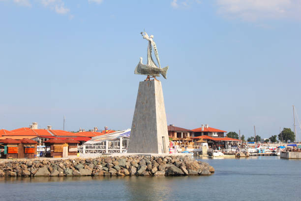 Nessebar, Bulgaria - July 17, 2013: Monument of St. Nicholas in Nessebar is dedicated to St. Nicholas, the patron saint of the navigators. 2006.