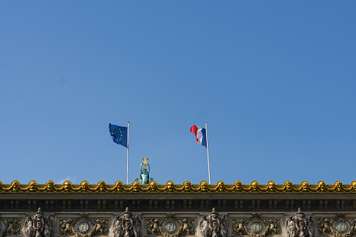 Flags of France and the European Union
