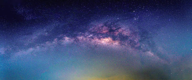 istock Landscape with Milky way galaxy. Night sky with stars. 1406948853