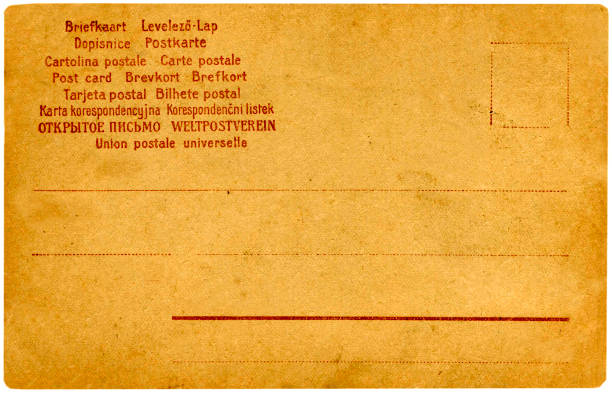 Vintage postcard on white background.
