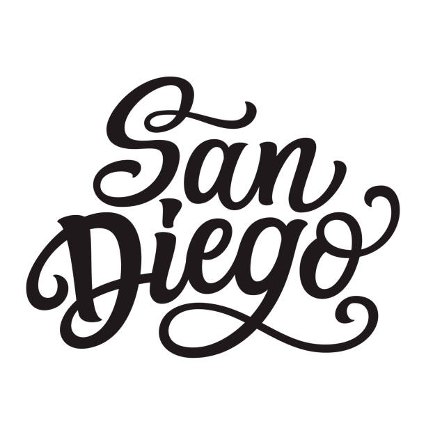 San diego. Hand lettering text San diego. Hand lettering text isolated on white background. Vector typography for posters, t shirts, stickers, caps, souvenirs san diego stock illustrations
