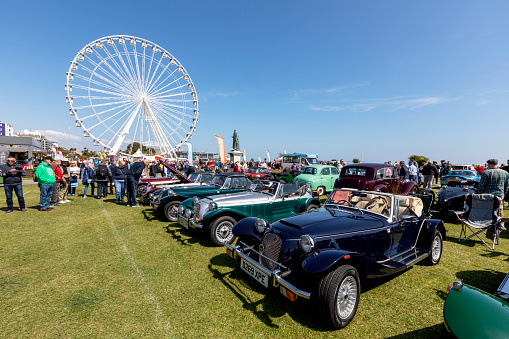 Eastbourne - UK, Apr 30, 2022: Magnificent Classic Car Show at Eastbourne , UK