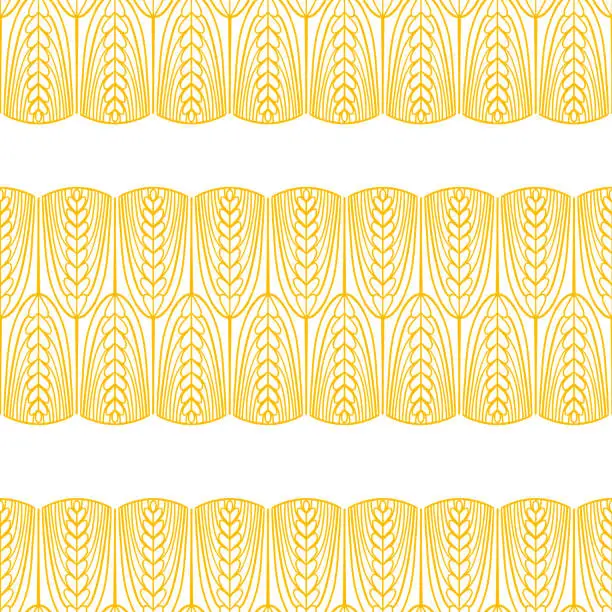 Vector illustration of Seamless pattern with the image of wheat spikelet