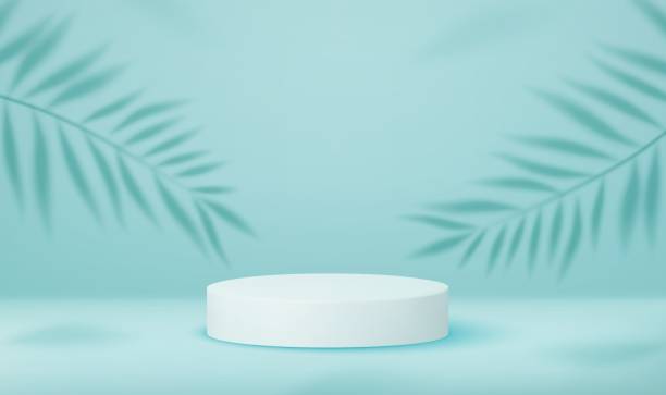 istock product podium and tropical palm leaves 1406952280