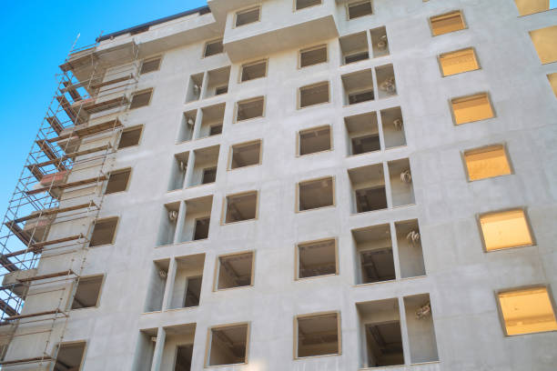 Free Stock Photo of Minimalist concrete building with balconies and ...