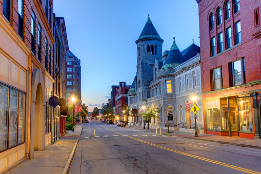 Burlington, Vermont, USA at Church Street Marketplace.