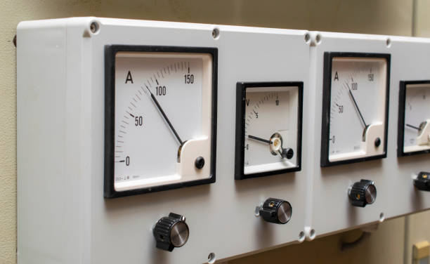 istock Pointer ammeters and voltmeters on the control cabinet 1406960579