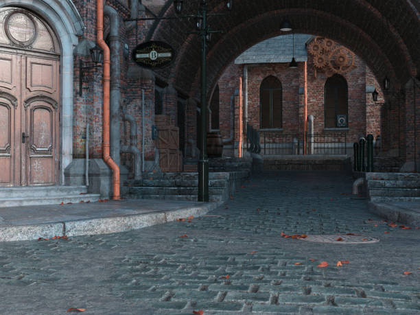 istock Street of steampunk 1406962131