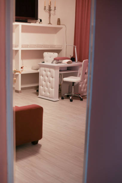 istock workplace of the master for manicure chair table and devices nails 1406968278