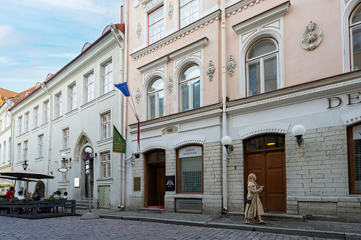 Tallinn, Estonia. July 2022.  exterior view of the italian embassy building in the city center