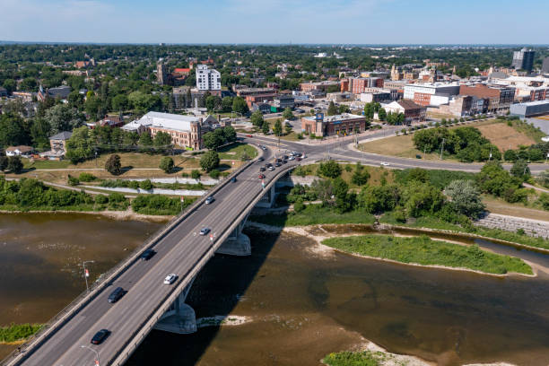 istock Aerial Lorne Bridge at Grand River, Brantford, Canada 1406969635