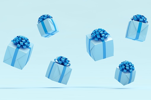 Blue gift boxes