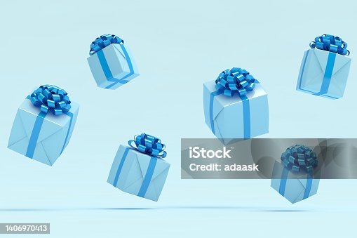 istock Blue gift boxes 1406970413