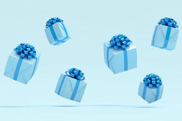 Blue gift boxes Blue gift boxes present box stock pictures, royalty-free photos & images