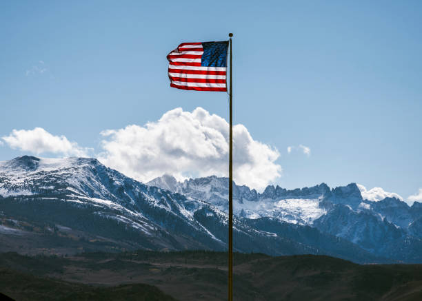 istock American Flag and Sierra Nevada 1406972028