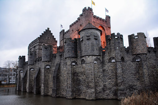 Gravensteen Castle in Ghent, Belgium.