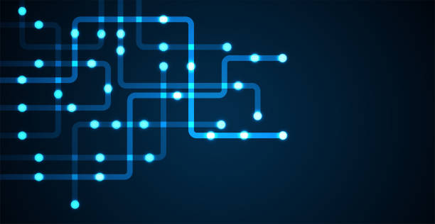 Circuit connect lines and dots. Network technology and Connection concept. Decentralized network nodes connections Circuit connect lines and dots. Network technology and Connection concept. Decentralized network nodes connections decentralization stock illustrations