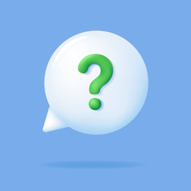 3d chat bubble with question mark. white speech or speak bubble. faq, support, help center. social network communication concept. - questions stock illustrations