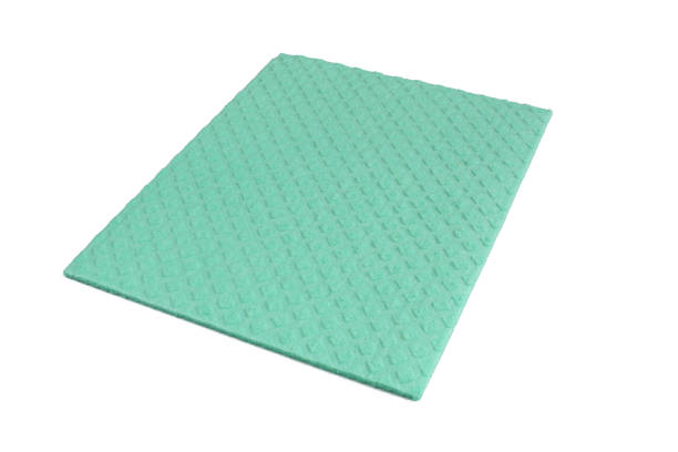 istock Green sponge cloth isolated on white background 1406993257