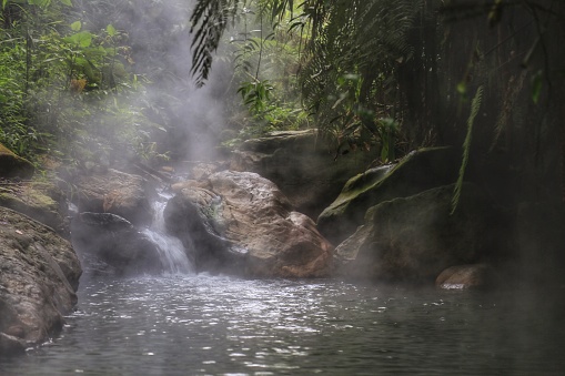 One of the many hot springs in the Colombian Andes near Santa Rosa de Cabal in Risaralda, Colombia.