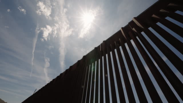 Border Wall Between US and Mexico in Puerto Anapra Chihuahua and Sunland Park New Mexico Near the Santa Teresa Border Crossing