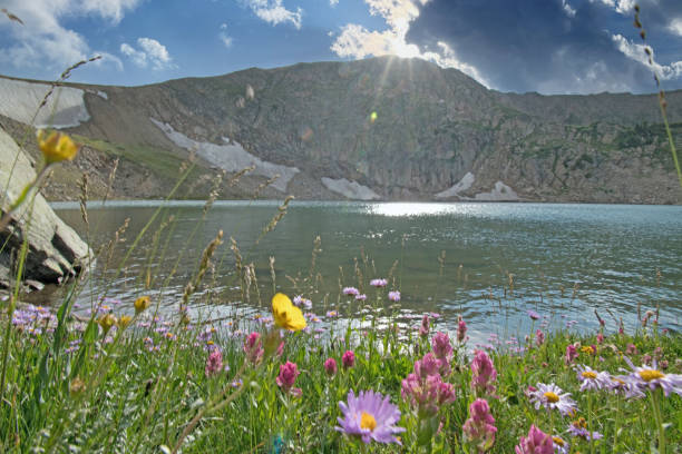 divisão continental - parque nacional rocky mountain - colorado - boulder lake - fotografias e filmes do acervo