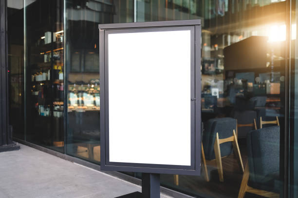 istock billboard advertising standing in restaurant. 1407020769