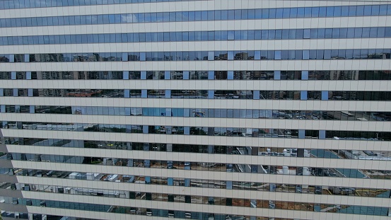 City building glass facade