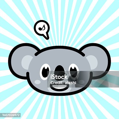 istock Cute character design of the koala 1407026972