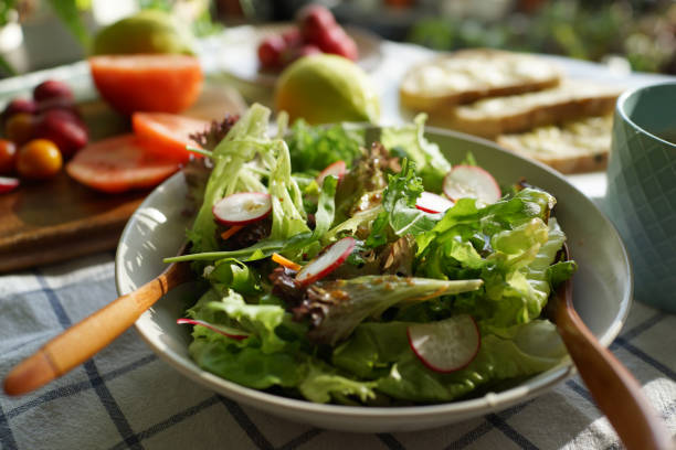 istock Morning breakfast with multi-coloured healthy salad bowl 1407027705