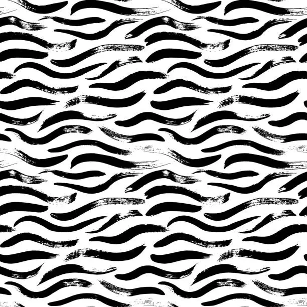 Vector illustration of Seamless pattern with horizontal grunge waves.